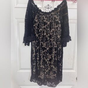 Black Lace Off-Shoulder Dress